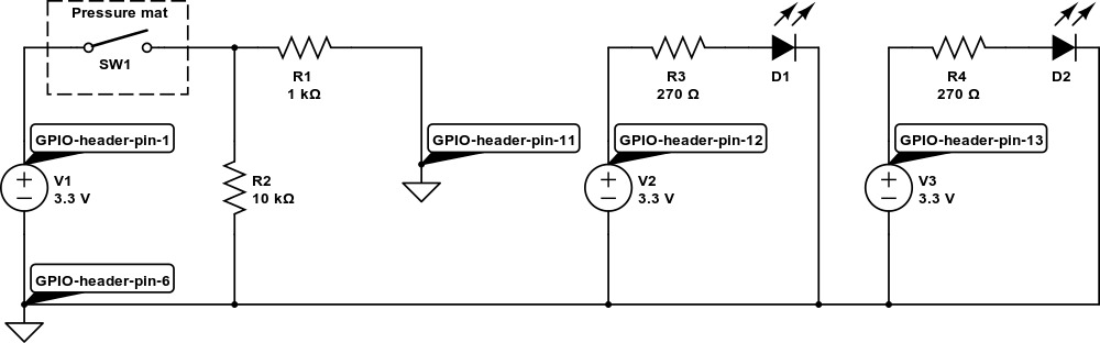 alarm with two LEDs